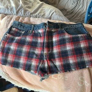 Forever 21 plaid denim short size 29